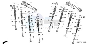 VFR800A9 UK - (E / ABS MME) drawing CAMSHAFT/VALVE (REAR)