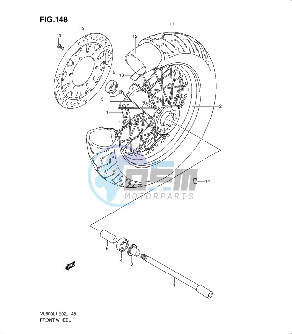 FRONT WHEEL (VL800L1 E2)