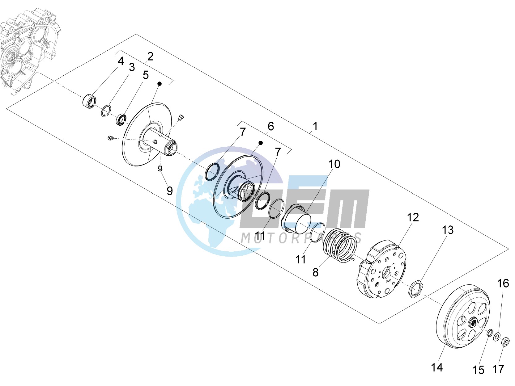 Driven pulley