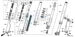 CRF250RD CRF250R Europe Direct - (ED) drawing FRONT FORK