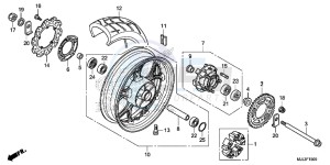 NC750XAE NC750XA Europe Direct - (ED) drawing REAR WHEEL