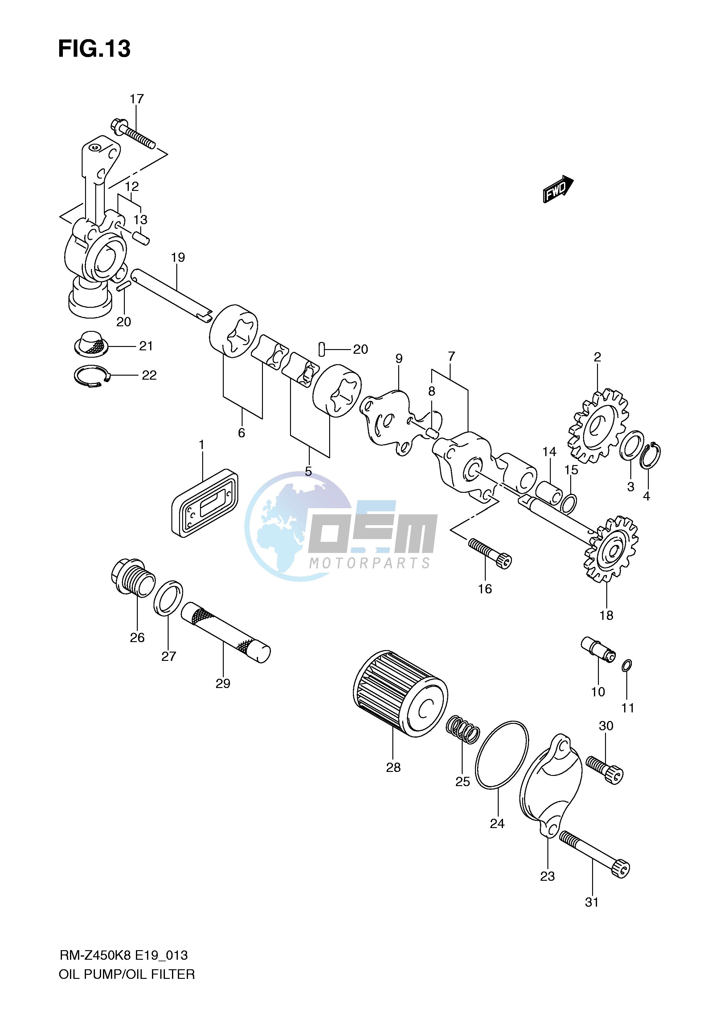 OIL PUMP (RM-Z450K8 K9 L0)