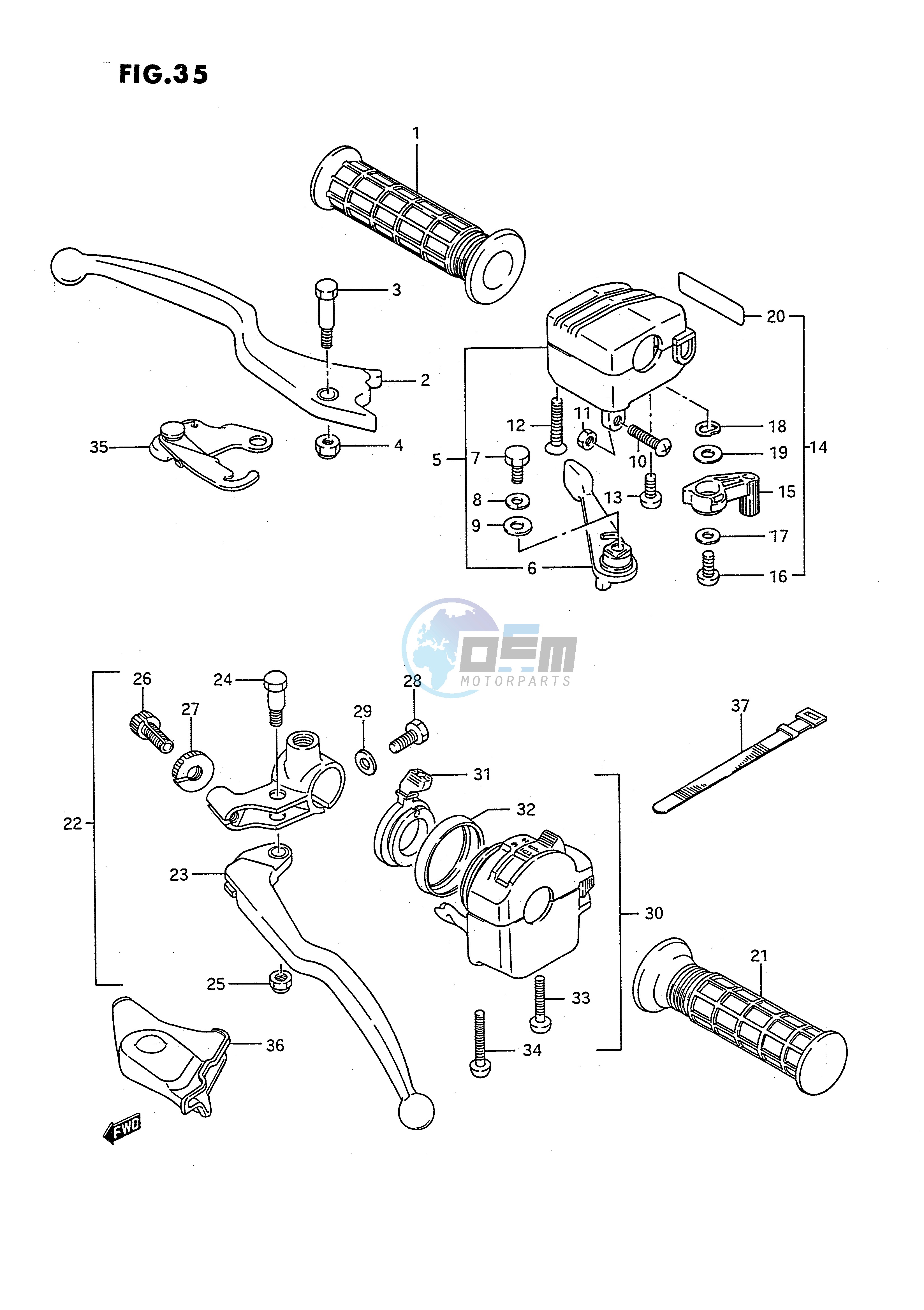 HANDLE SWITCH (MODEL J K L M N P R E1,E24)