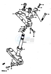 RM250 (G-H) drawing STEERING STEM