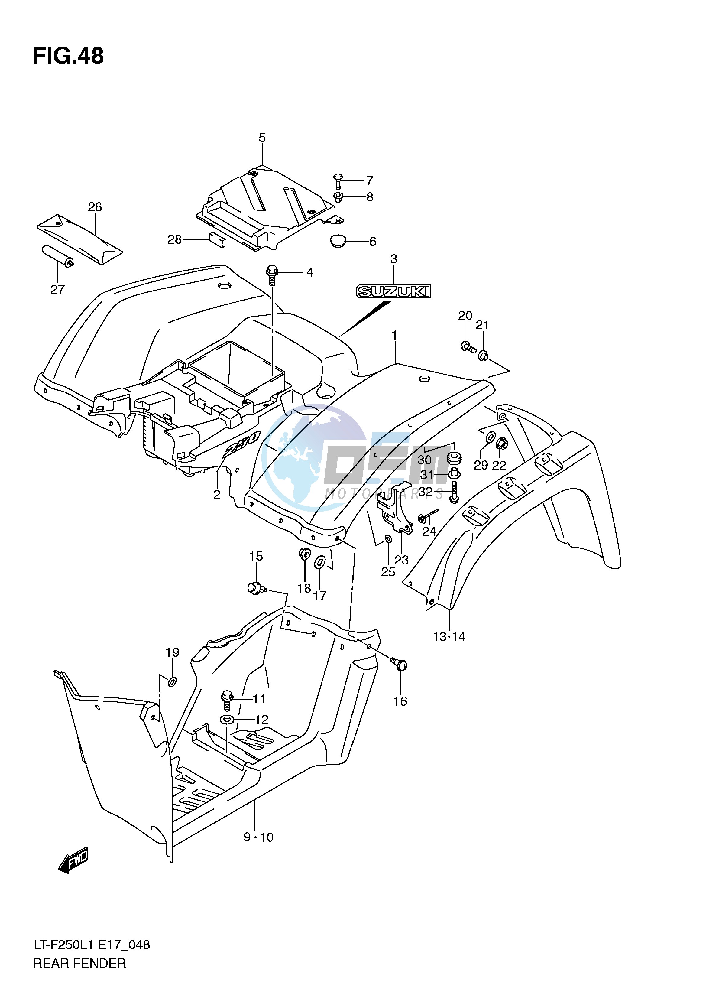 REAR FENDER (LT-F250L1 E24)