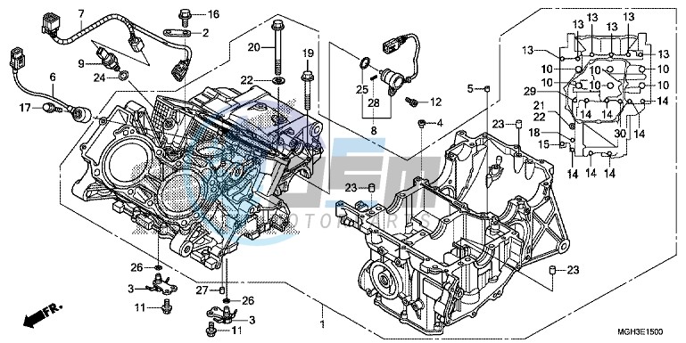 CRANKCASE (VFR1200X)