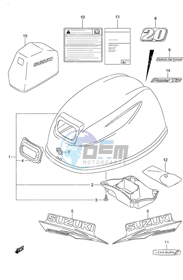 Engine Cover Remote Control w/Power Tilt Tiller Handle w/Power Tilt