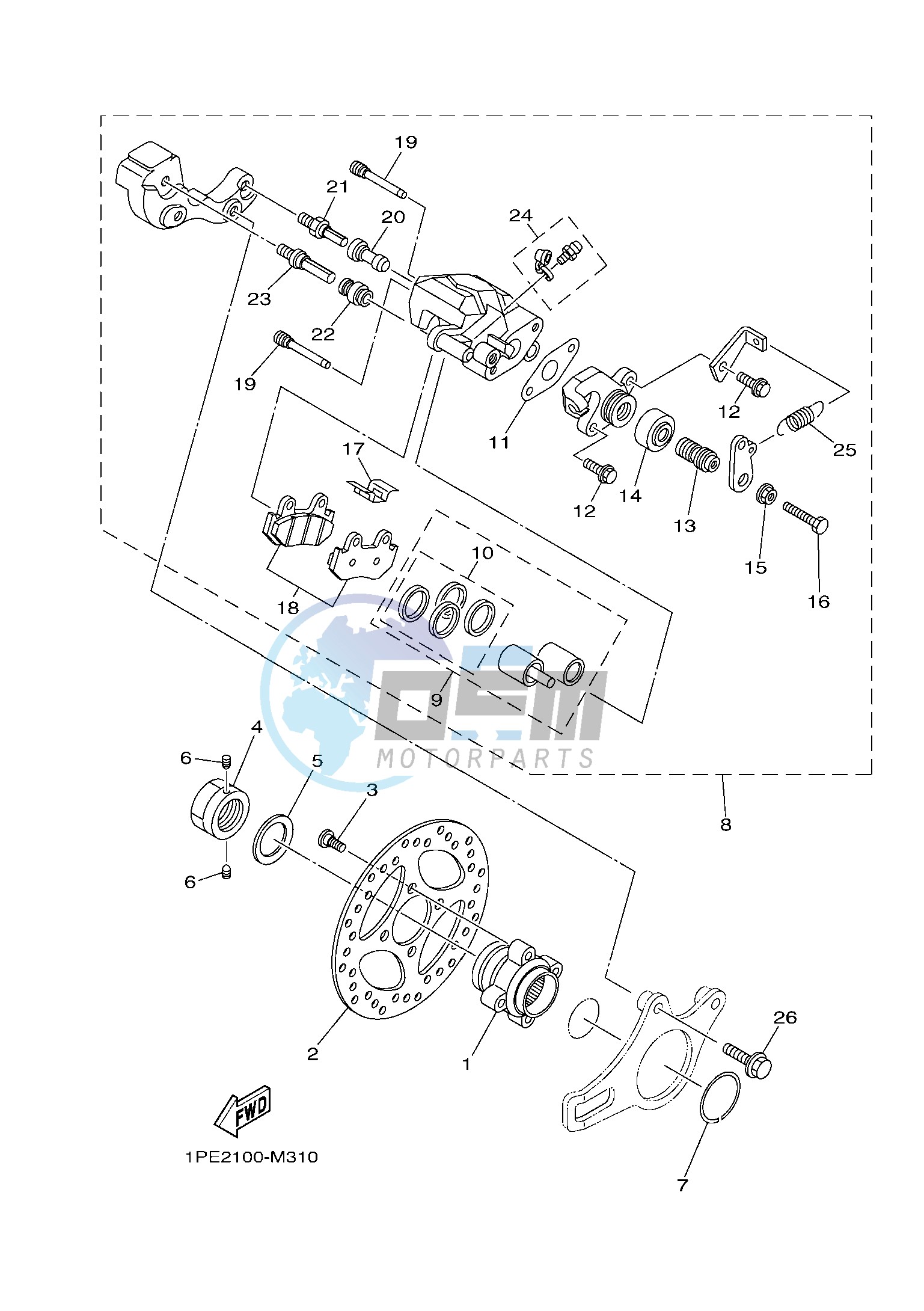 REAR BRAKE CALIPER