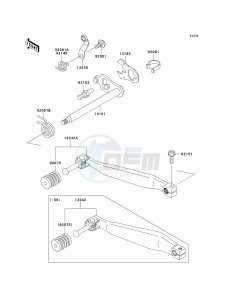 KL 650 A [KLR 650] (A6F-A7F) A6F drawing GEAR CHANGE MECHANISM