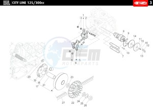 CITYLINE-IE-125-300-WHITE drawing VARIATOR - CAMSHAFT  300cc