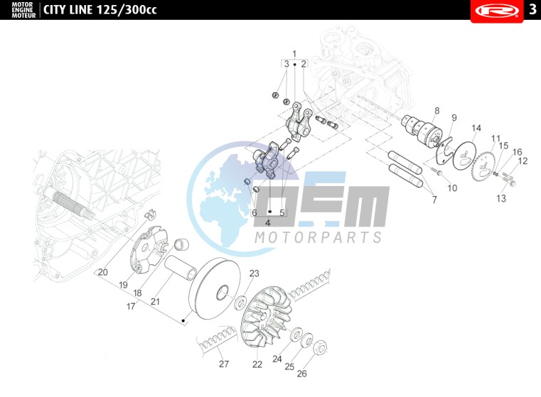 VARIATOR - CAMSHAFT  300cc