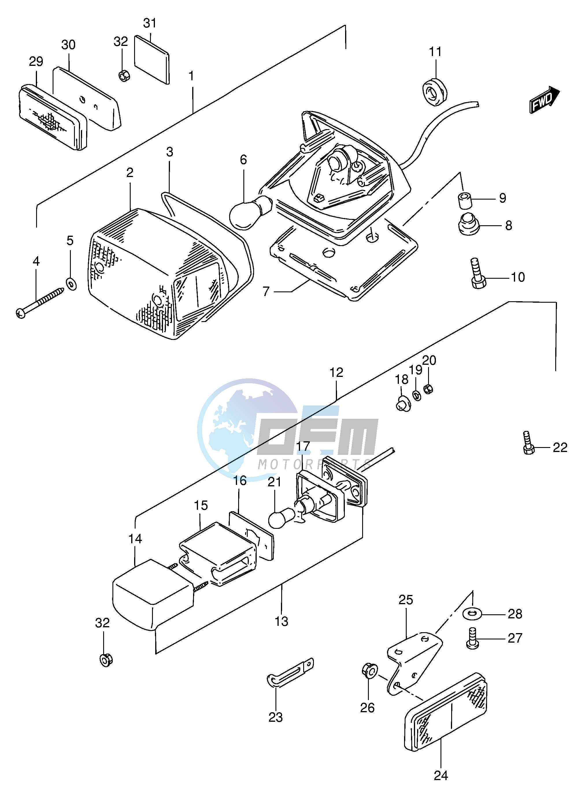 REAR COMBINATION LAMP (MODEL S)