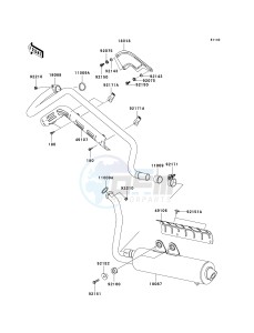 KVF 650 D ([BRUTE FORCE 650 4X4] (D6F-D9F) D7F drawing MUFFLER-- S- -