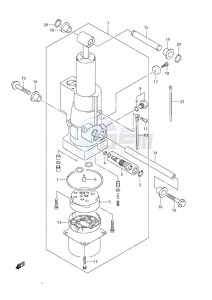 DF 9.9 drawing Trim Cylinder - Power Tilt/Tiller Handle