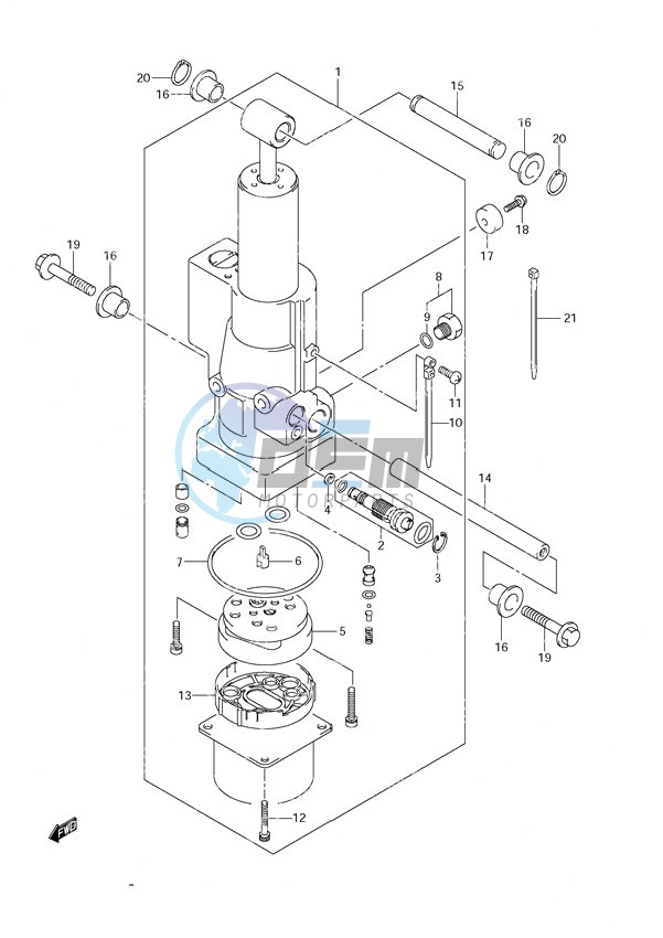 Trim Cylinder - Power Tilt/Tiller Handle