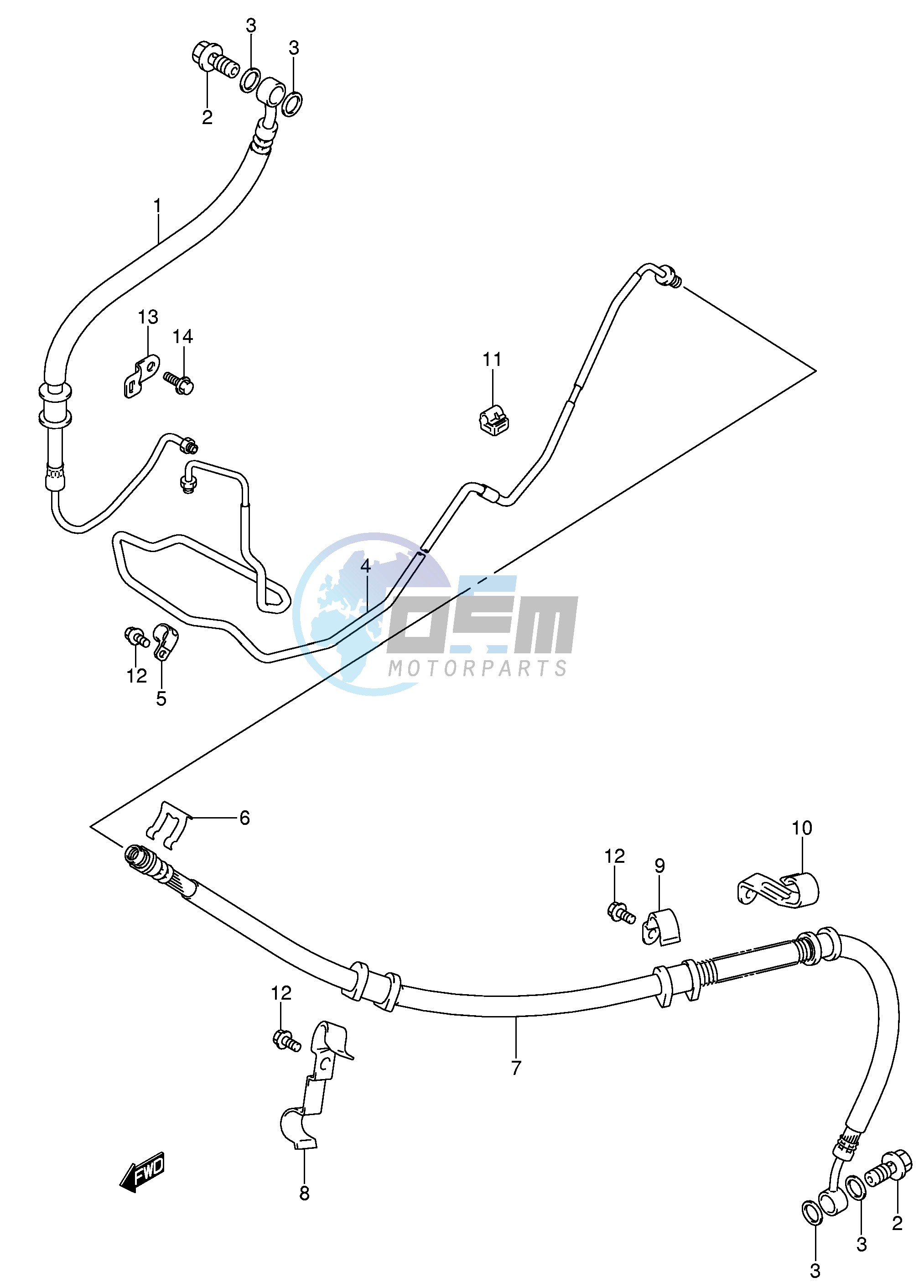 REAR BRAKE HOSE (AN650AK4 AK5)