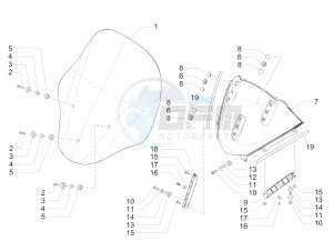 MP3 500 SPORT BUSINESS ABS E3-E4 (NAFTA)2 drawing Windshield - Glass