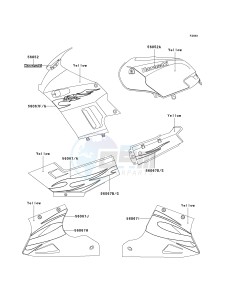 EX 250 F [NINJA 250R] (6F-7F) F6F drawing DECALS-- YELLOW- --- F6F- -