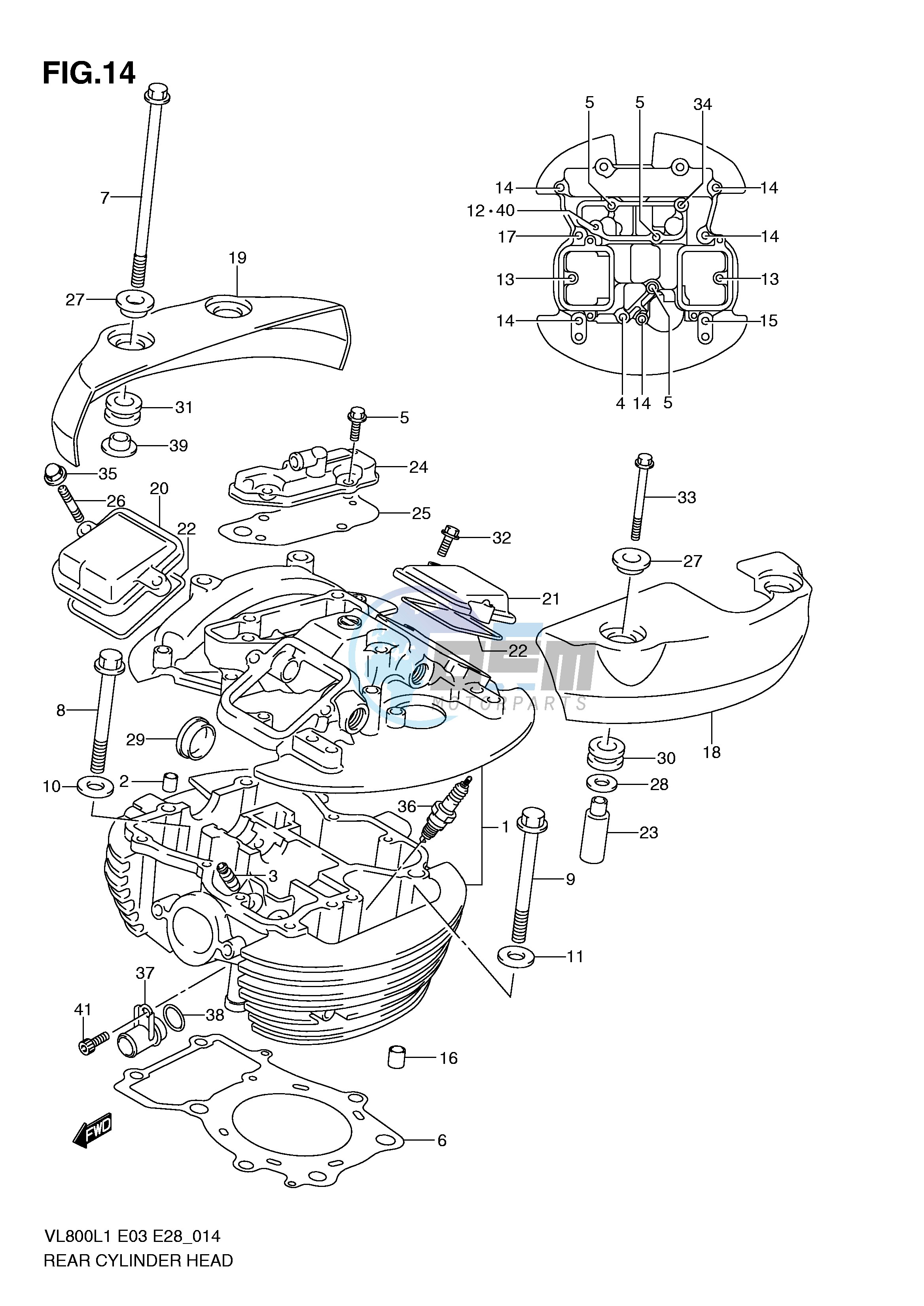 REAR CYLINDER HEAD (VL800CL1 E3)