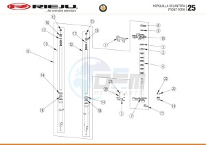 BYE-BIKE-BLACK 50 drawing FRONT FORK