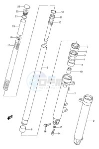 GS500E (E2) drawing FRONT DAMPER (MODEL K L M)