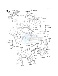 KLF 250 A [BAYOU 250] (A6F-A9F) A6F drawing FRONT FENDER-- S- -