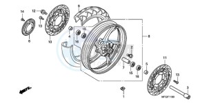 CB600FA France - (F / CMF 25K) drawing FRONT WHEEL