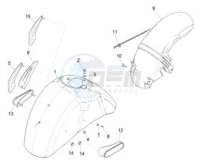 GTS SUPER- SUPER SPORT 150 4T 3V IE ABS E3-E4 (APAC) drawing Wheel housing - Mudguard