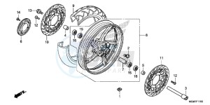 CB600FAD Hornet - CB600F ABS England - (3ED) drawing FRONT WHEEL