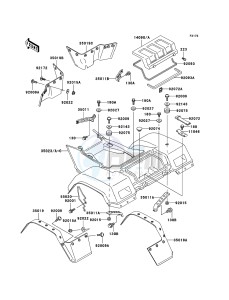 KLF300 4x4 KLF300-C17 EU GB drawing Rear Fender(s)