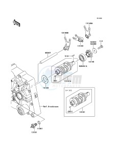 D-TRACKER 125 KLX125DEF XX (EU ME A(FRICA) drawing Gear Change Drum/Shift Fork(s)