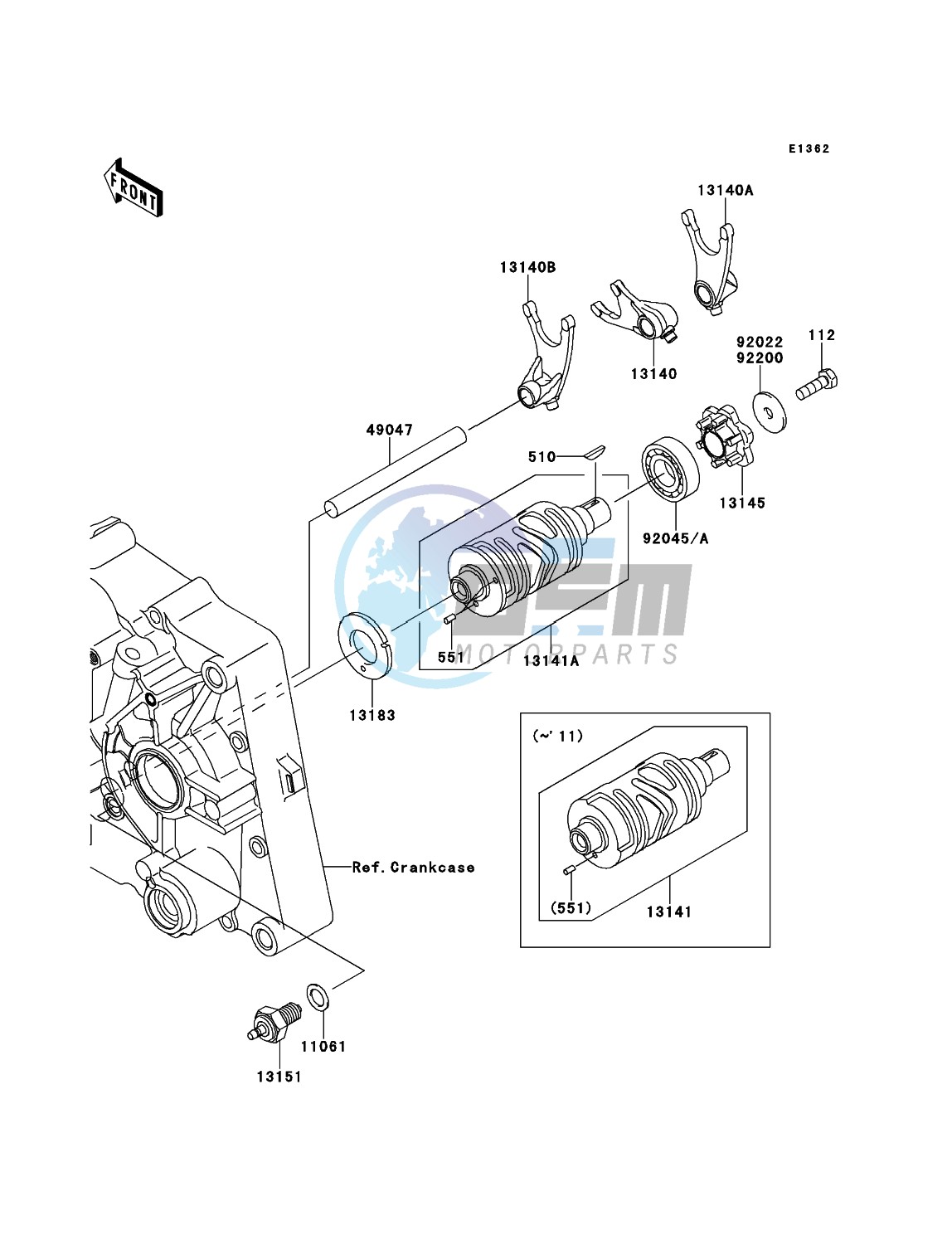 Gear Change Drum/Shift Fork(s)