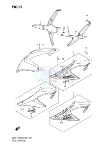 GSX-R750 (E2) drawing SIDE COWLING (MODEL K8)