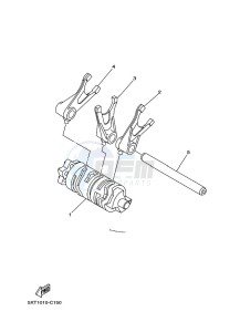 XT250 XT250M (B1UC) drawing SHIFT CAM & FORK