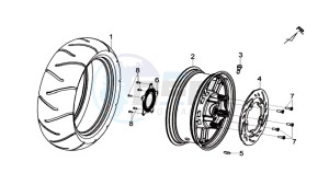 MAXSYM 600I ABS drawing REAR WHEEL