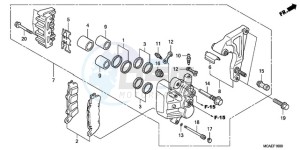 GL1800A UK - (E / MKH) drawing REAR BRAKE CALIPER