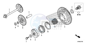 CB1000RE CB1000R E drawing STARTING CLUTCH