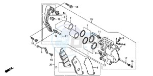 CB250 drawing FRONT BRAKE CALIPER