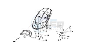 GTS 300i 2012 drawing BUDDYSEAT / REAR LUGGAGE FRAME /