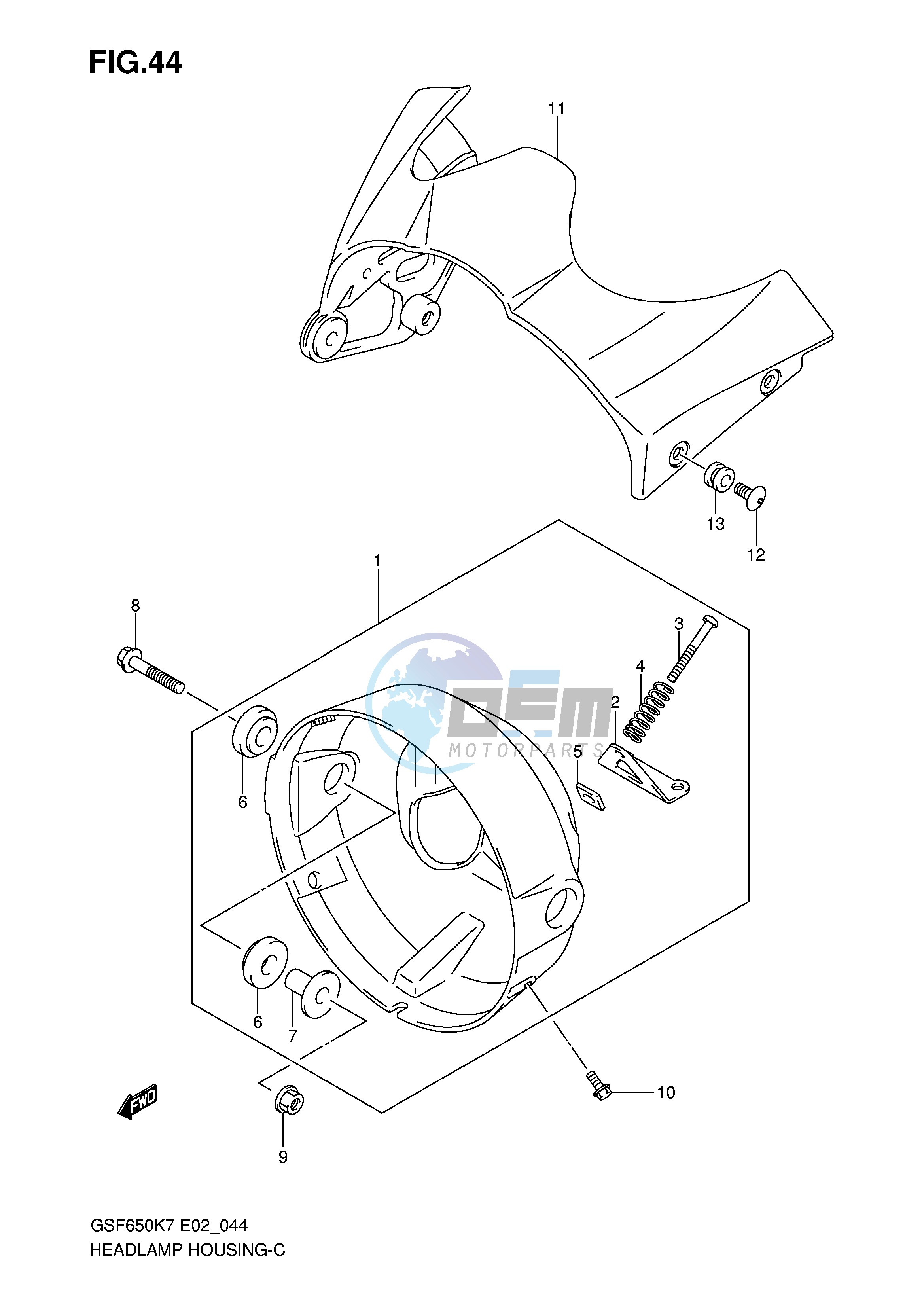 HEADLAMP HOUSING (GSF650 U)