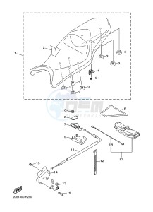 XJ6S ABS 600 DIVERSION (S-TYPE, ABS) (36D7) drawing SEAT