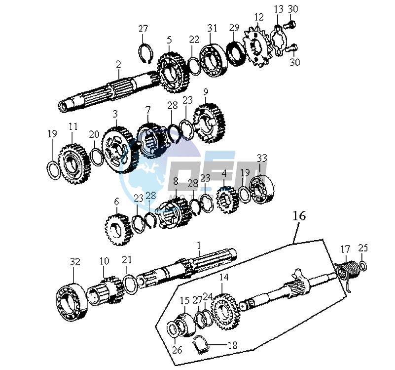 CRANKCASE - DRIVE SHAFT - CRANKCASE