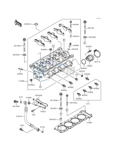 ZX 750 M [NINJA ZX-7R] (M1-M2) [NINJA ZX-7R] drawing CYLINDER HEAD