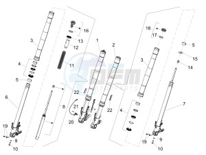 DORSODURO 900 E4 ABS (EMEA, LATAM) drawing Front fork Kayaba