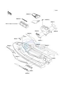 JH 750 F [SUPER SPORT XI] (F1-F2) [SUPER SPORT XI] drawing DECALS-- JH750-F1- -