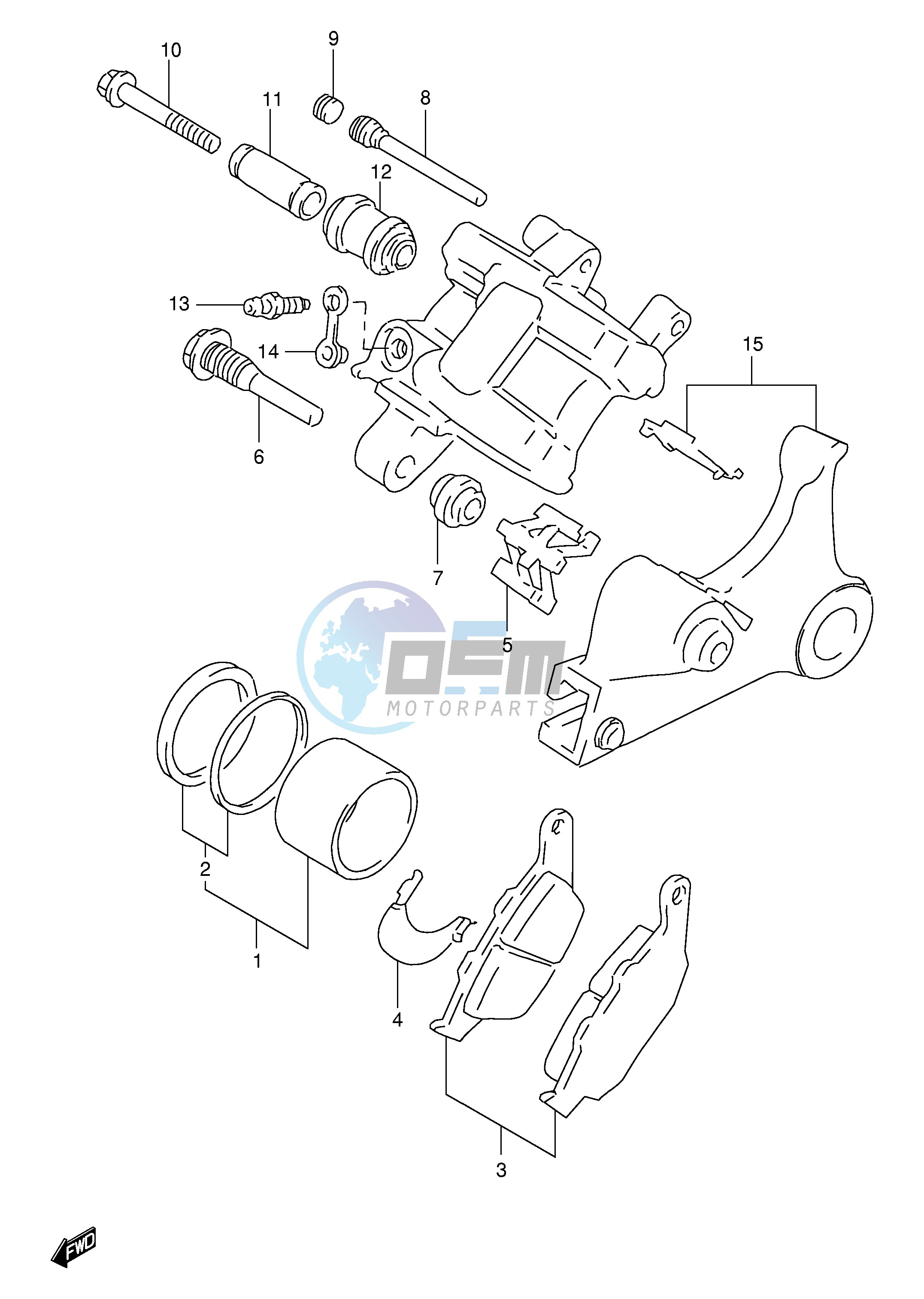 REAR CALIPER (MODEL V W)