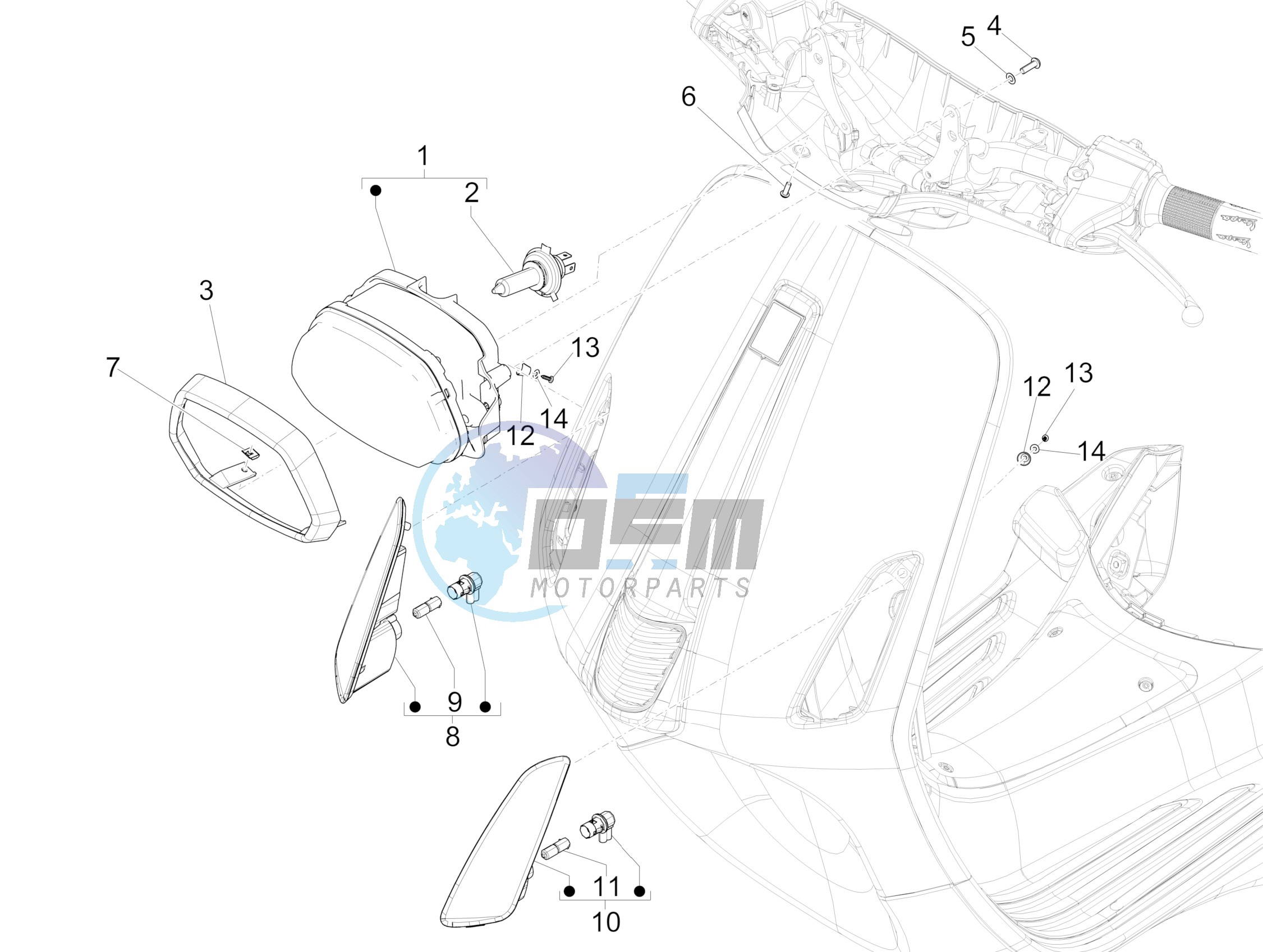 Front headlamps - Turn signal lamps