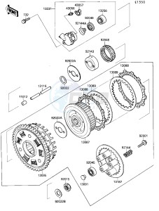 ZX 750 F [NINJA 750R] (F4) [NINJA 750R] drawing CLUTCH