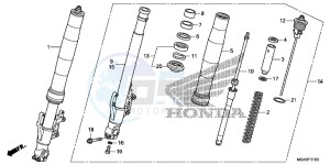 VFR1200XD CrossTourer - VFR1200X Dual Clutch 2ED - (2ED) drawing FRONT FORK