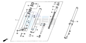 NTV650 drawing FRONT FORK